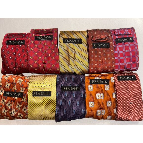 LOT 10 JOS. A. BANK MEN'S TIE 100% SILK MADE IN CHINA/ITALY - Picture 1 of 8